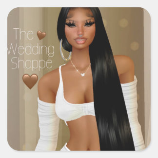 Pegatina Cuadrada Pegatinas de nenas azucareras marrones 5