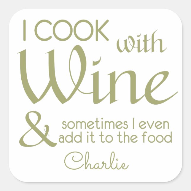 Pegatina Cuadrada Pegatinas de nombres personalizados de cita de vin (Anverso)