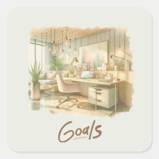 Pegatina Cuadrada Pegatinas de objetivos para la motivación