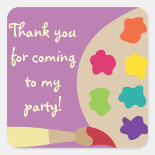 Pegatina Cuadrada Pegatinas de paletas de arte - morado