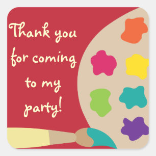 Pegatina Cuadrada Pegatinas de paletas de arte - Rojo