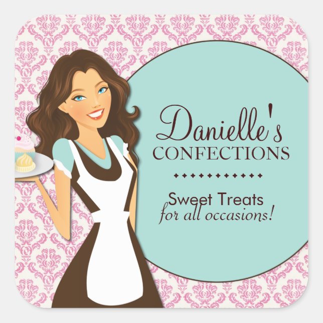 Pegatina Cuadrada Pegatinas de panadería (Anverso)