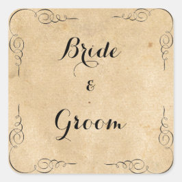 Pegatina Cuadrada Pegatinas de papel de Grunge Brown