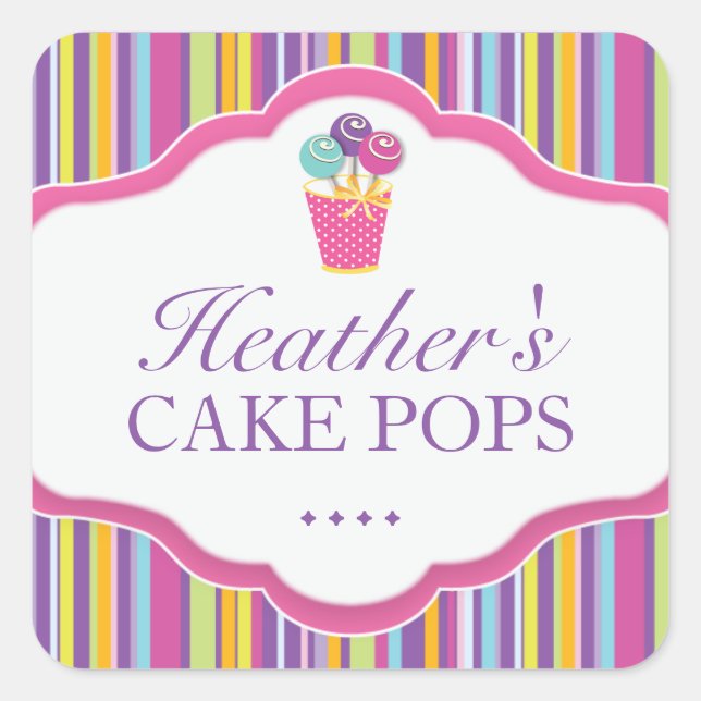 Pegatina Cuadrada Pegatinas de paquetes de panadería (Anverso)