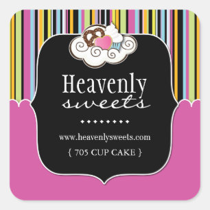 Pegatina Cuadrada Pegatinas de paquetes de pasteles divertidos