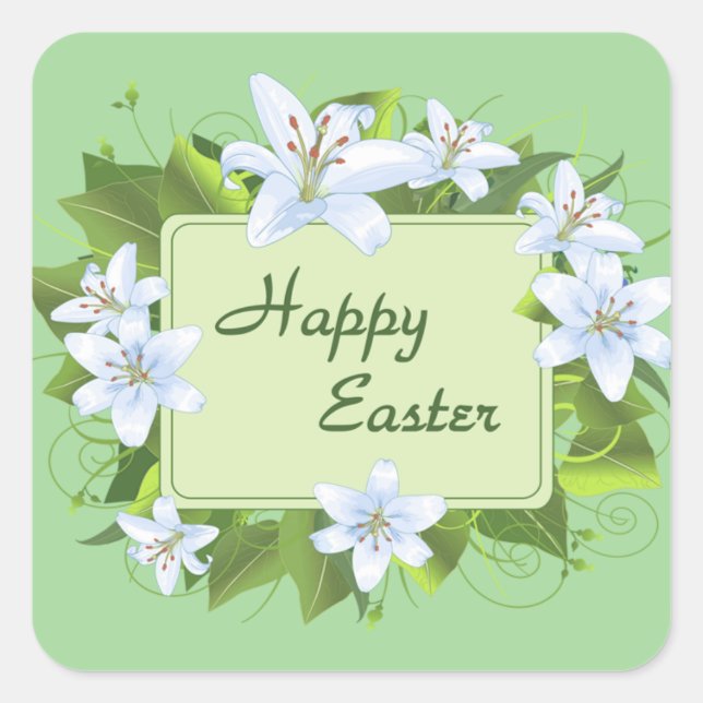 Pegatina Cuadrada Pegatinas de Pascua (Anverso)