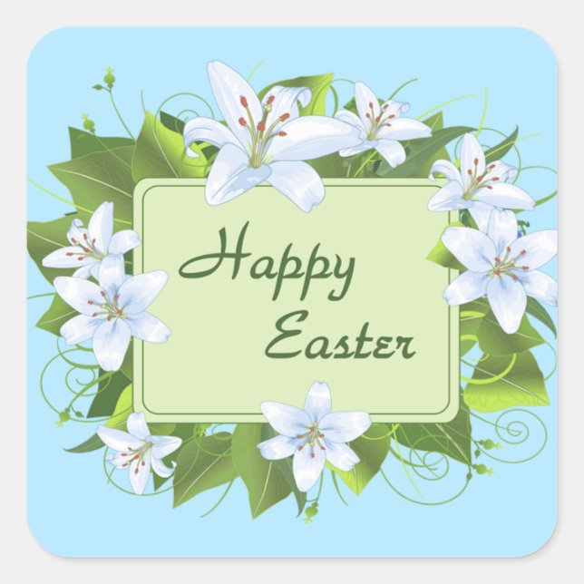 Pegatina Cuadrada Pegatinas de Pascua (Anverso)