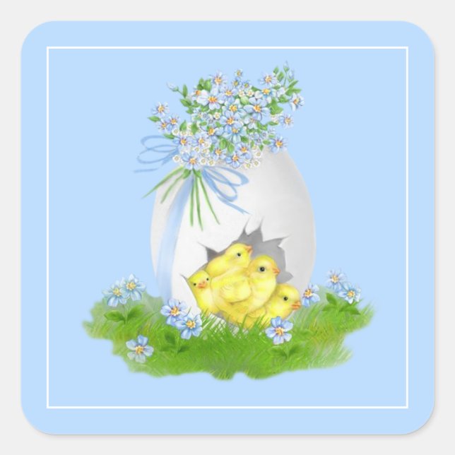 Pegatina Cuadrada Pegatinas de Pascua (Anverso)