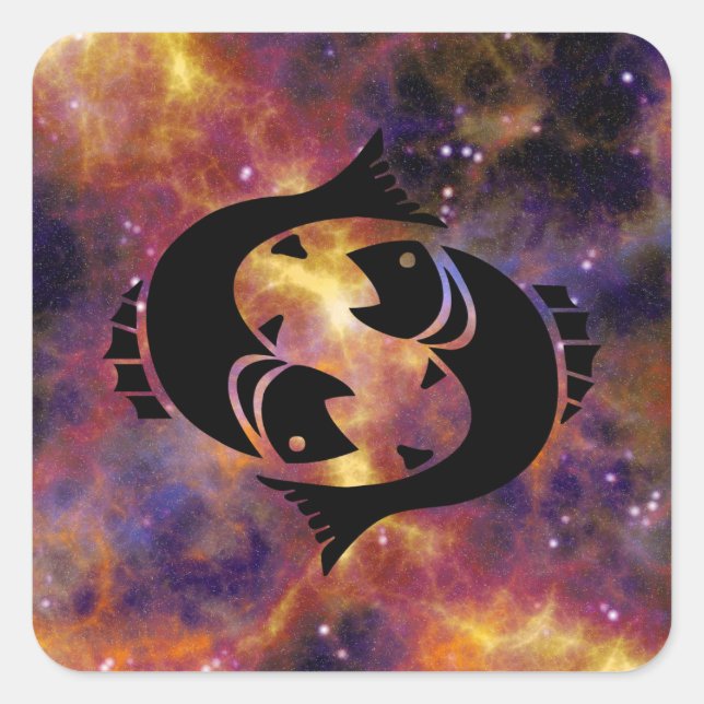 Pegatina Cuadrada pegatinas de peces de piscis (Anverso)