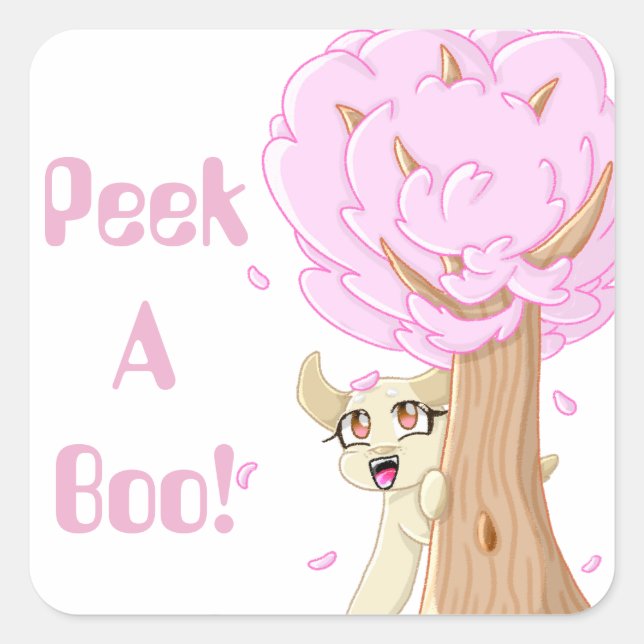 Pegatina Cuadrada ¡¡¡Pegatinas de Peek-A-Boo!!! (Anverso)