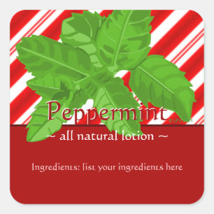 Pegatina Cuadrada Pegatinas de Peppermint Square en personalizable
