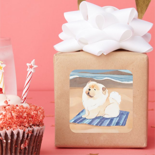 Pegatina Cuadrada PEGATINAS de perro de la crima de la vaca de la ra (Fiesta)