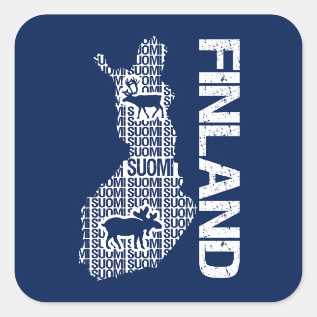 Pegatina Cuadrada pegatinas de personalizable FINLAND MAP (Anverso)