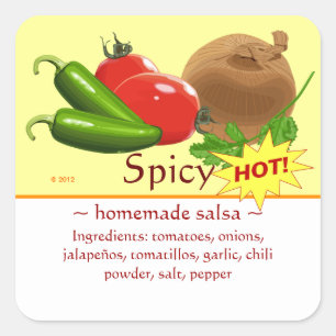 Pegatina Cuadrada Pegatinas de personalizable Square Salsa