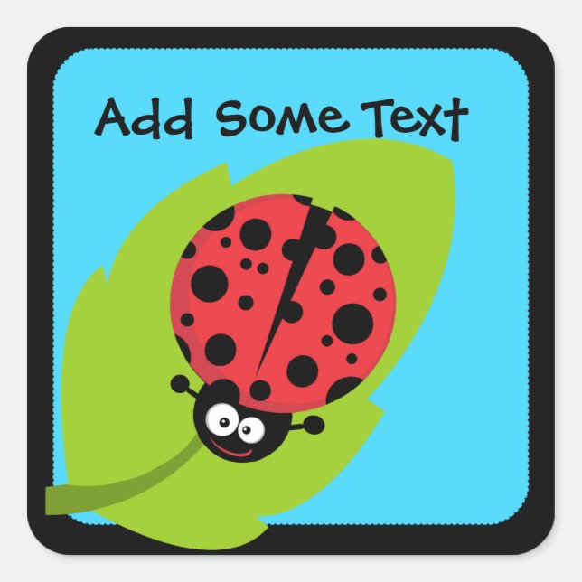 Pegatina Cuadrada Pegatinas de personalizado Ladybug (Anverso)