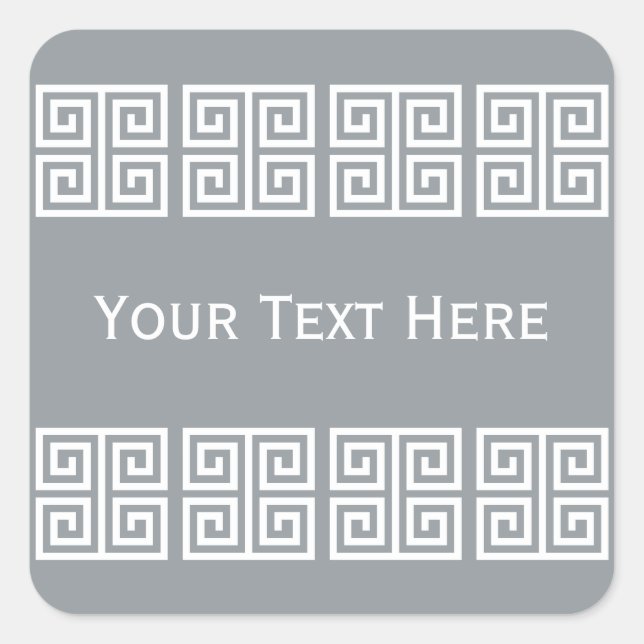 Pegatina Cuadrada Pegatinas de personalizados de patrones griegos (Anverso)