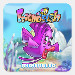 Pegatina Cuadrada Pegatinas de pescado personalizado Friend