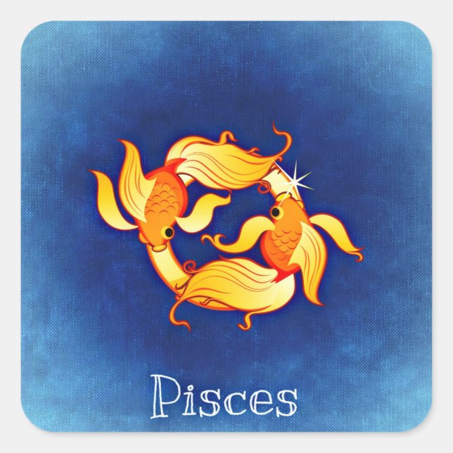 Pegatina Cuadrada pegatinas de pisces zodiac (Anverso)