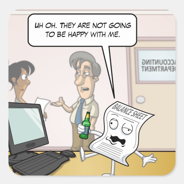 Pegatina Cuadrada Pegatinas de puntería de balance de borrachos cont (Anverso)