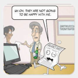 Pegatina Cuadrada Pegatinas de puntería de balance de borrachos cont