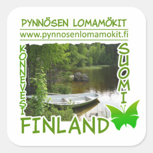 Pegatina Cuadrada Pegatinas de Pynnösen Lomamökit