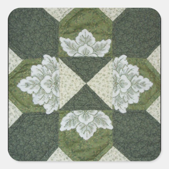 Pegatina Cuadrada Pegatinas de QuilBlock (Anverso)