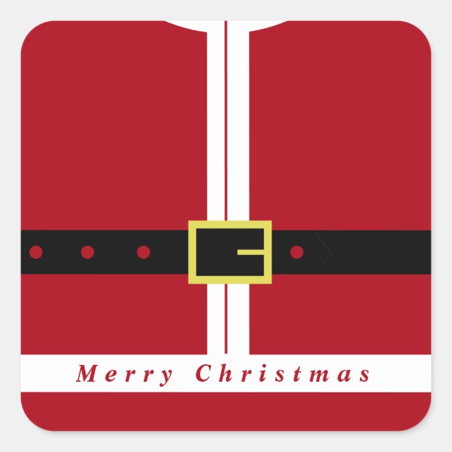 Pegatina Cuadrada Pegatinas de regalo de Navidades de Santa Claus (Anverso)