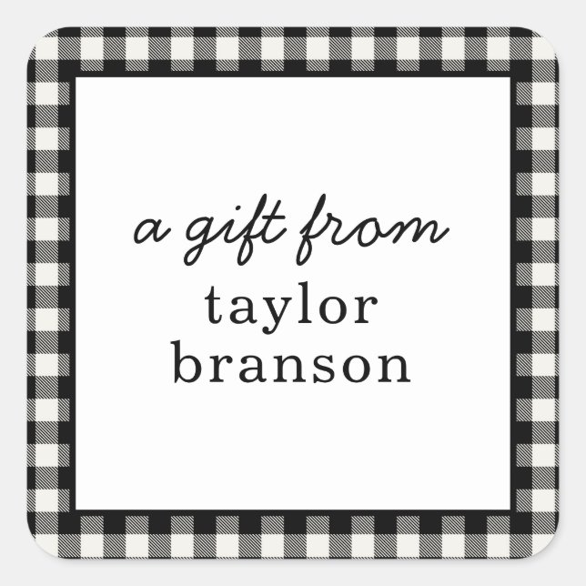 Pegatina Cuadrada Pegatinas de regalo personalizados de guarnición d (Anverso)