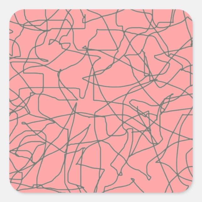 Pegatina Cuadrada pegatinas de resumen moderno de mediados del siglo (Anverso)