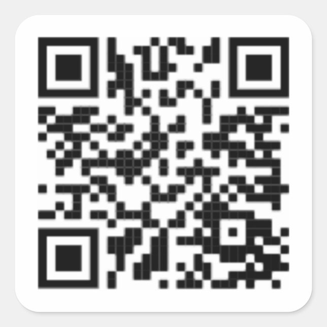 Pegatina Cuadrada Pegatinas de Rick Roll QR (Anverso)