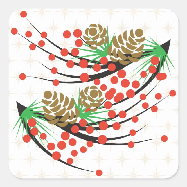 Pegatina Cuadrada Pegatinas de Rótulo de vacaciones (Anverso)