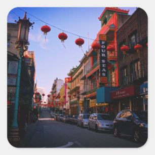 Pegatina Cuadrada Pegatinas de San Francisco Chinatown