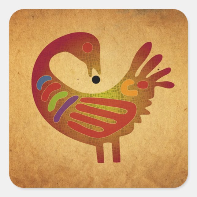 Pegatina Cuadrada Pegatinas de Sankofa (Anverso)