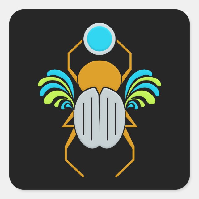 Pegatina Cuadrada Pegatinas de SCARAB (Anverso)