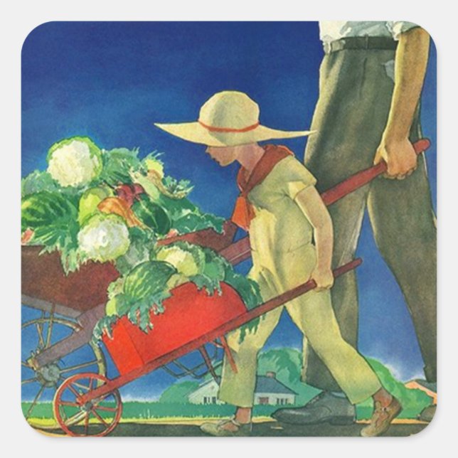 Pegatina Cuadrada Pegatinas de Scrapreserve Nostalgic Family Garden (Anverso)