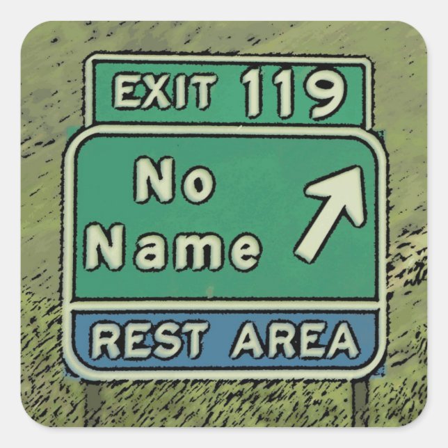 Pegatina Cuadrada Pegatinas de señalización de caminos artísticos de (Anverso)