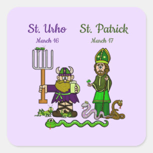 Pegatina Cuadrada Pegatinas de St. Urho y St. Patrick