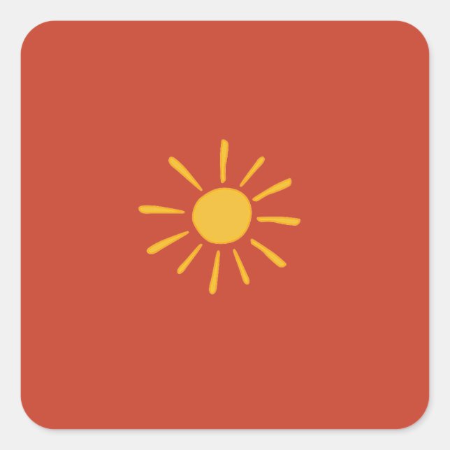 Pegatina Cuadrada Pegatinas de Sun (Anverso)