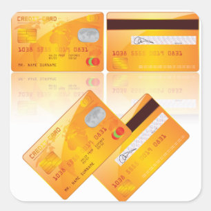 Pegatina Cuadrada Pegatinas de tarjetas de crédito