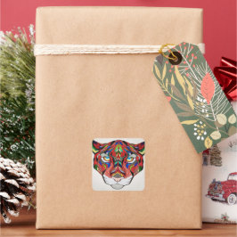 Pegatina Cuadrada Pegatinas de tigres