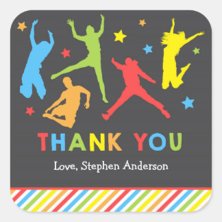 Pegatina Cuadrada Pegatinas de Trampoline / Pegatinas de Jump