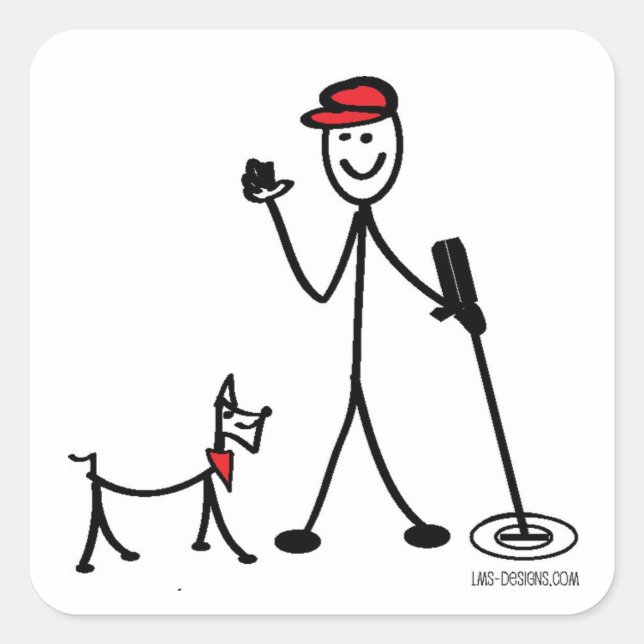 Pegatina Cuadrada Pegatinas de Treasure Hunter (Anverso)