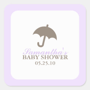 Pegatina Cuadrada Pegatinas de Umbrella Baby Shower