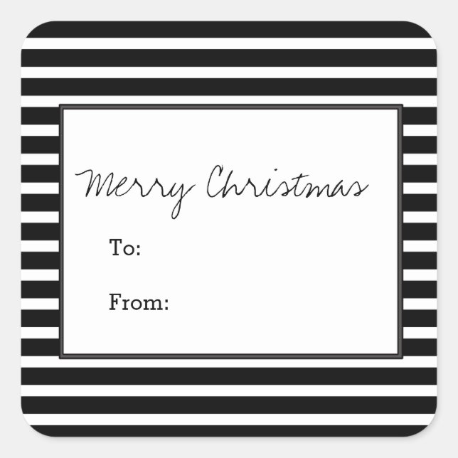 Pegatina Cuadrada Pegatinas de vacaciones Black Festipes Stripes (Anverso)