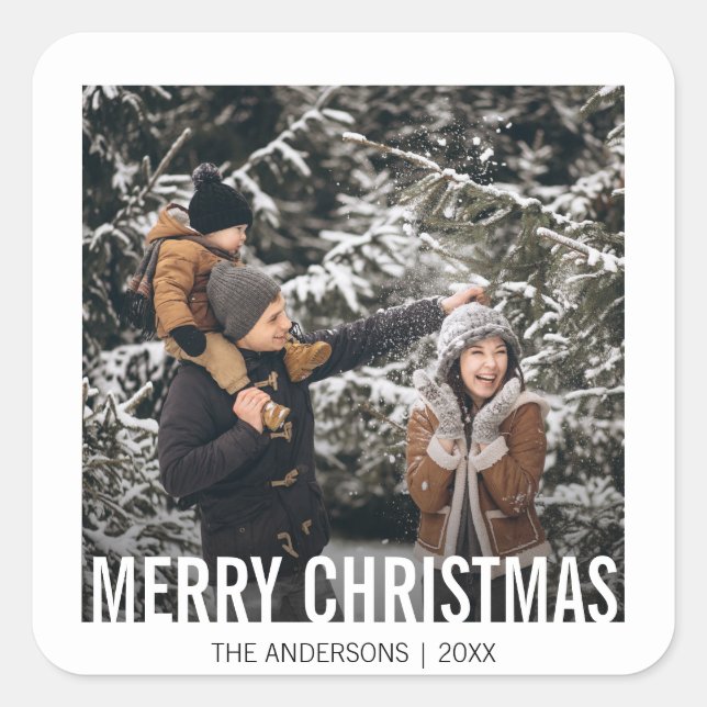 Pegatina Cuadrada Pegatinas de vacaciones de Navidades modernos auda (Anverso)