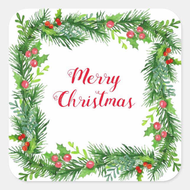 Pegatina Cuadrada Pegatinas de vacaciones Garland (Anverso)