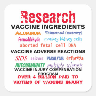 Pegatina Cuadrada Pegatinas de Vacunas de Investigación