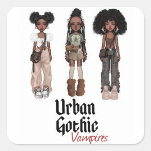Pegatina Cuadrada Pegatinas de vampiros góticos urbanos 5