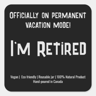 Pegatina Cuadrada Pegatinas de velas de retiro de texto simple