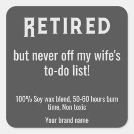 Pegatina Cuadrada Pegatinas de velas de retiro de texto simple